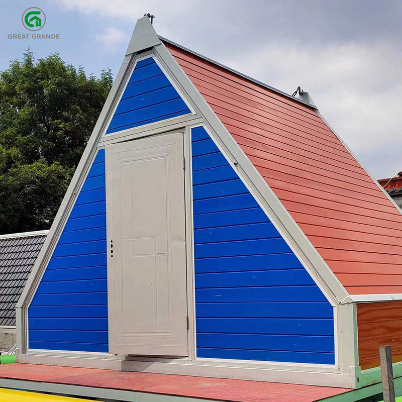 Galvanized Steel Triangle Foldable Container House For Outdoor Camping Portability Sandwich Panel