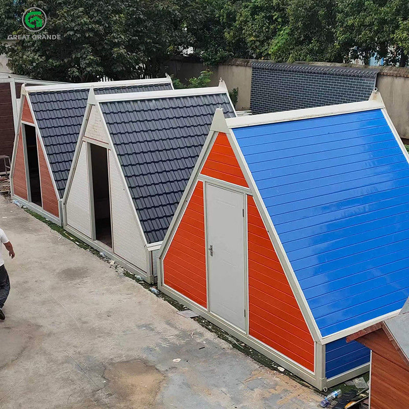 Galvanized Steel Triangle Foldable Container House For Outdoor Camping Portability Sandwich Panel