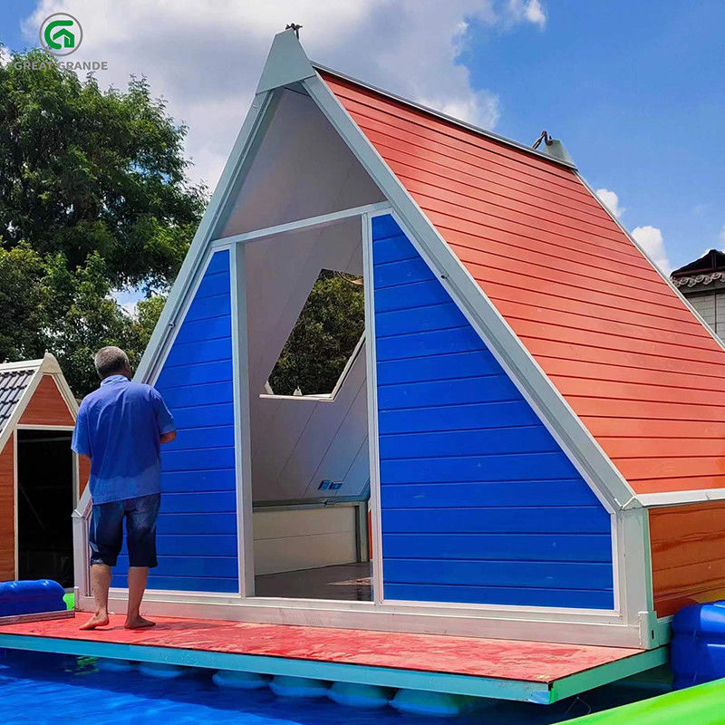 Galvanized Steel Triangle Foldable Container House For Outdoor Camping Portability Sandwich Panel