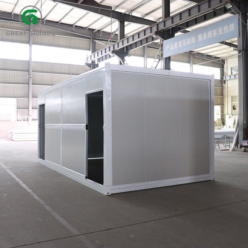 Single Side Wall Double Door Prefab Folding Container House Integral Frame Protective Coating