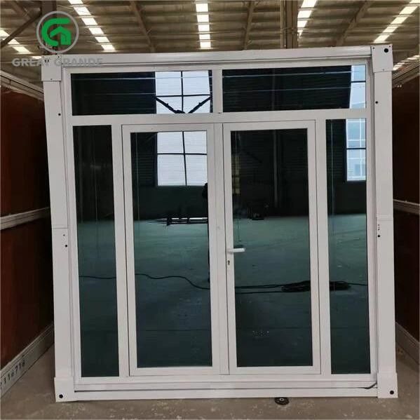 Customized Prefab Folding Container House Steel Glass Door Brown Wall Available For Rental