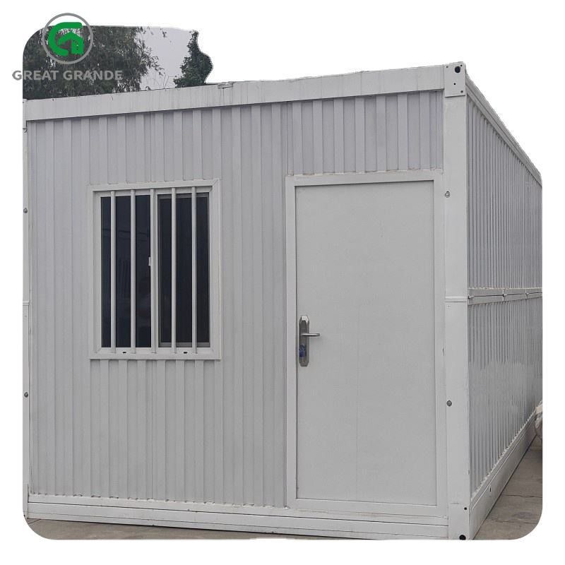Corrugated Wall Prefab Folding Container House Thermal Insulation Rock Wool Site Dormitory