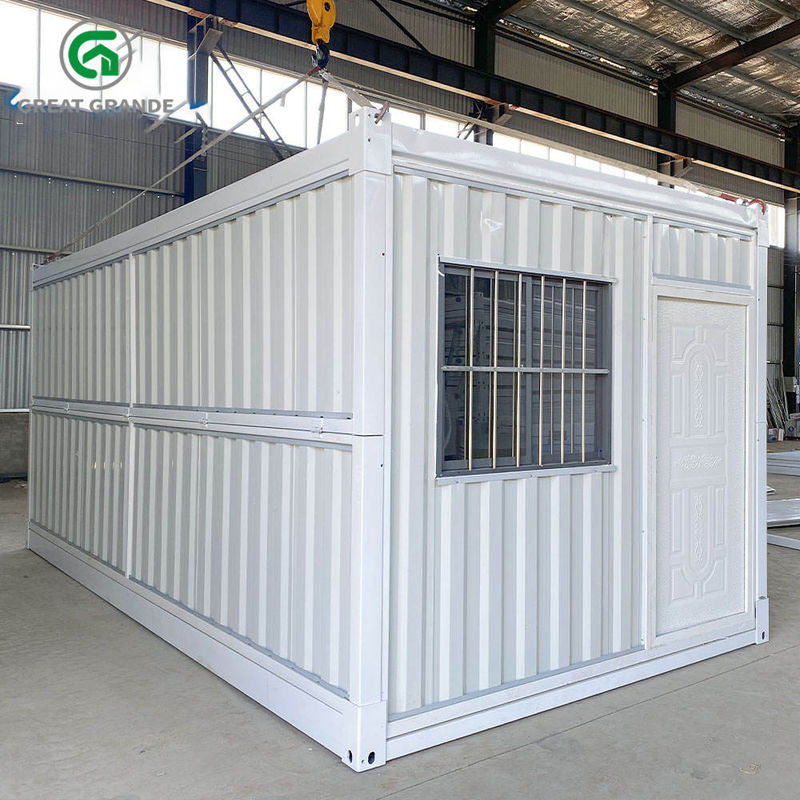 Corrugated Wall Prefab Folding Container House Thermal Insulation Rock Wool Site Dormitory