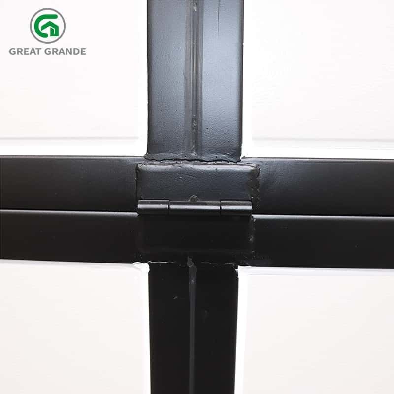 Customized In Black Frame Folding Prefab Homes Side Wall Door With Three Windows
