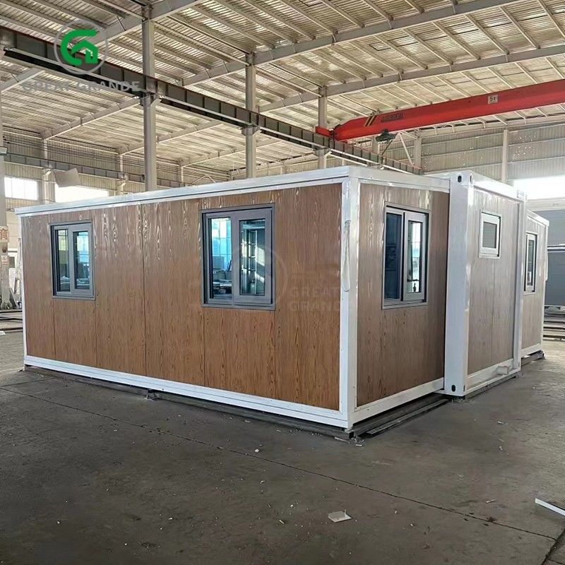 20ft Foldable Tiny Houses Manufacturer Brown Glass Door ten minutes build galvanized steel frame
