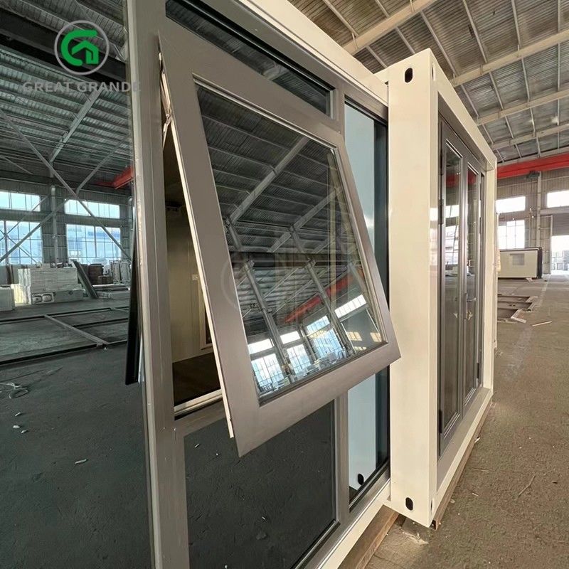 20ft Foldable Tiny Houses Manufacturer Brown Glass Door ten minutes build galvanized steel frame
