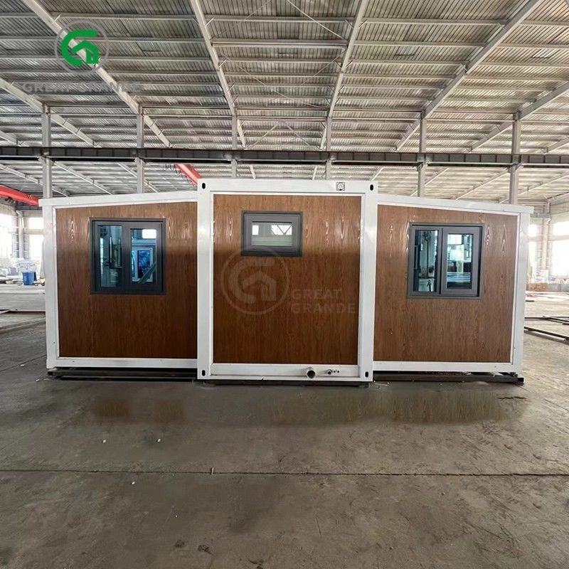 20ft Foldable Tiny Houses Manufacturer Brown Glass Door ten minutes build galvanized steel frame