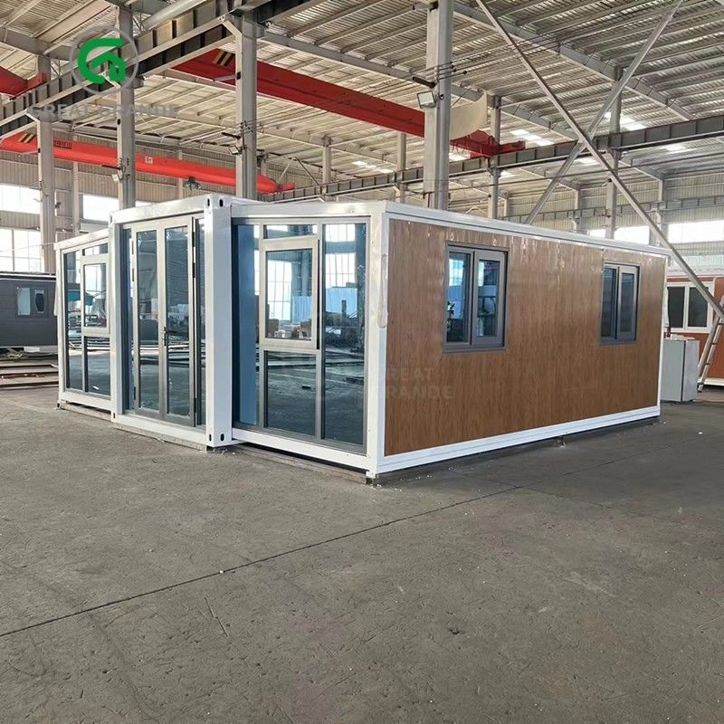 20ft Foldable Tiny Houses Manufacturer Brown Glass Door ten minutes build galvanized steel frame