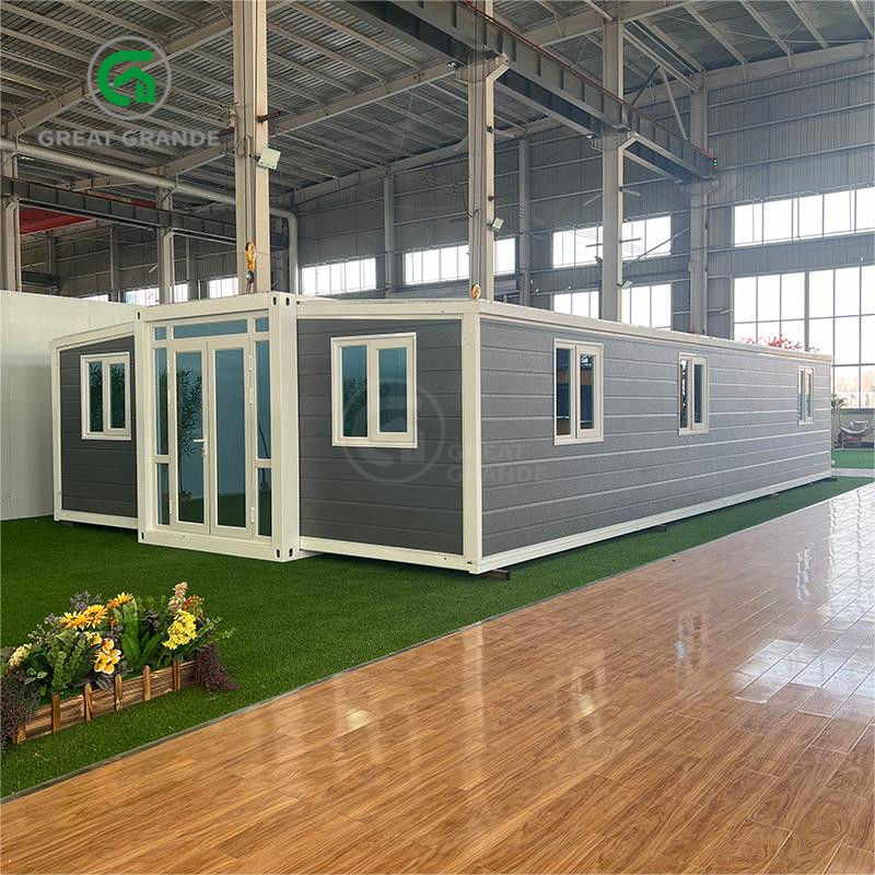 40ft Expandable Container Shelter White Frame Gray Wall Panel Broken Bridge Aluminum Door