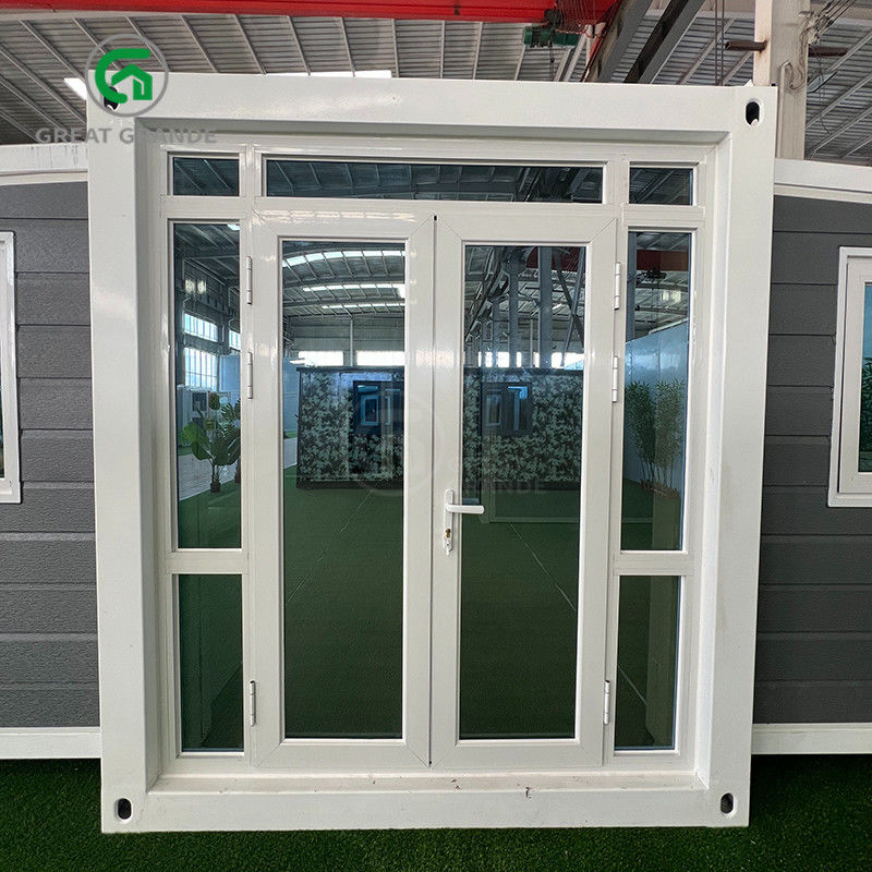 40ft Expandable Container Shelter White Frame Gray Wall Panel Broken Bridge Aluminum Door