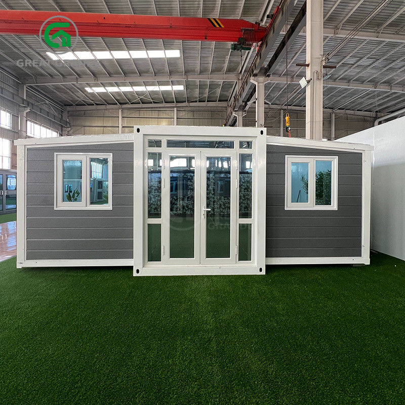 40ft Expandable Container Shelter White Frame Gray Wall Panel Broken Bridge Aluminum Door