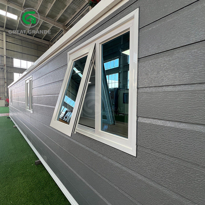 40ft Expandable Container Shelter White Frame Gray Wall Panel Broken Bridge Aluminum Door