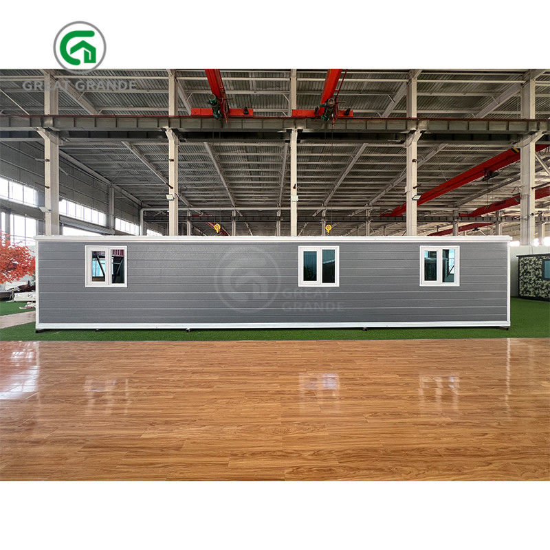 40ft Expandable Container Shelter White Frame Gray Wall Panel Broken Bridge Aluminum Door