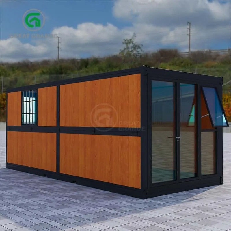 20ft Folding Portable Houses Manufacturer Folding Bunk Beds Wood Grain Panels Rock Wool Board
