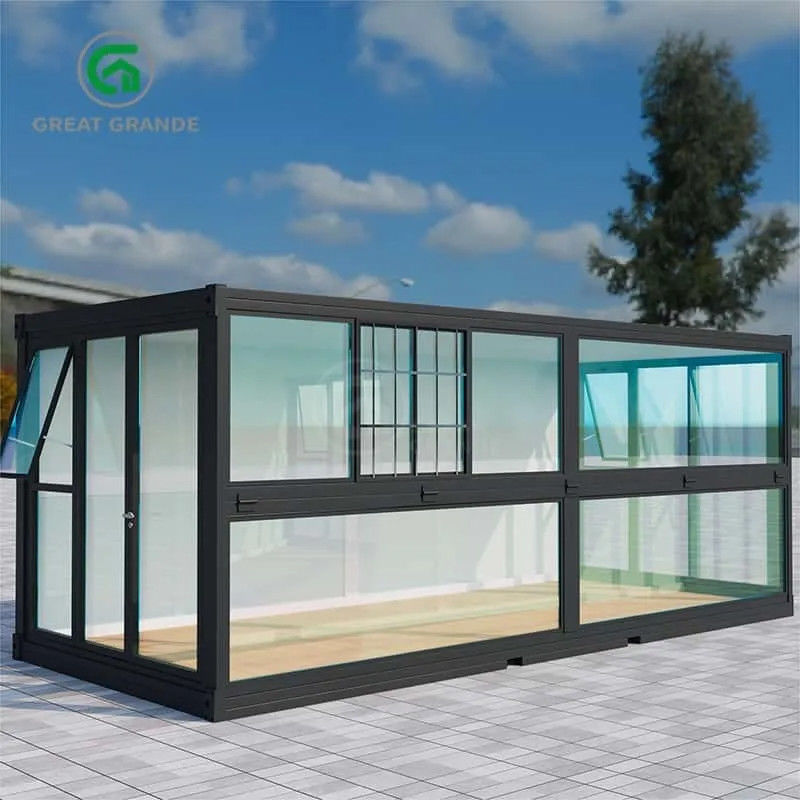 20ft Folding Portable Houses Manufacturer Folding Bunk Beds Wood Grain Panels Rock Wool Board