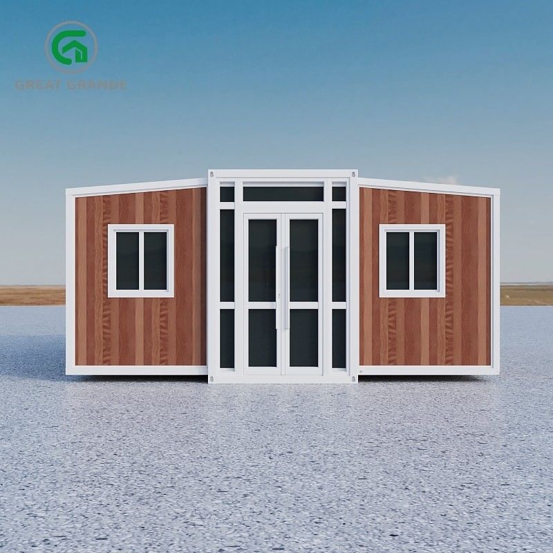 Contemporary Expandable Prefab House 2.0kN/m2 Ground Live Load Aluminum Alloy Sliding Window