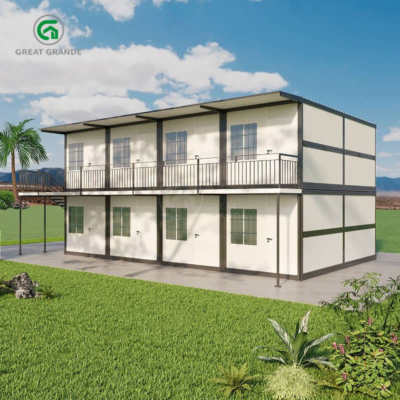 20ft Foldable Prefab House Double-Storey Modern Construction Site Workers Dormitory