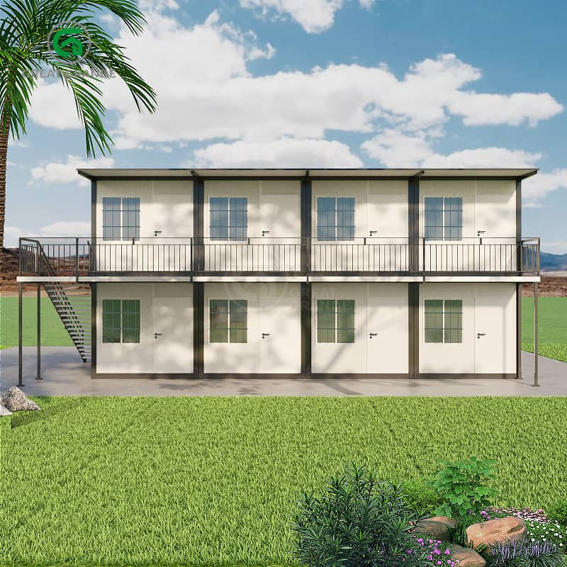 20ft Foldable Prefab House Double-Storey Modern Construction Site Workers Dormitory