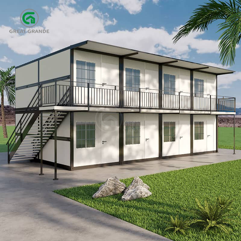 20ft Foldable Prefab House Double-Storey Modern Construction Site Workers Dormitory