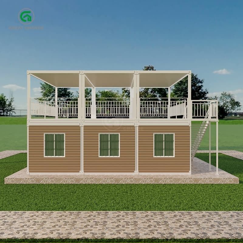foldable Container house with High Precision Pressing Floor Pressure 2.0 KN/m2 Plumbing System Toilet/Wash Basin/Shower