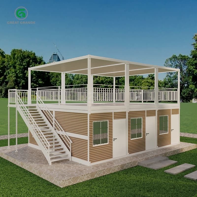 foldable Container house with High Precision Pressing Floor Pressure 2.0 KN/m2 Plumbing System Toilet/Wash Basin/Shower