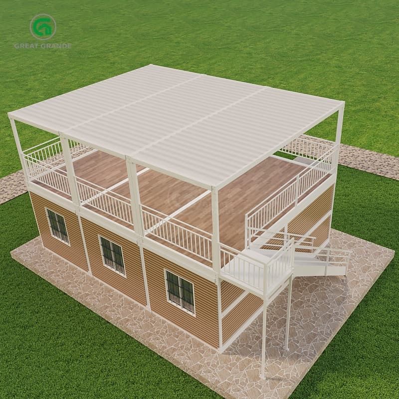 foldable Container house with High Precision Pressing Floor Pressure 2.0 KN/m2 Plumbing System Toilet/Wash Basin/Shower