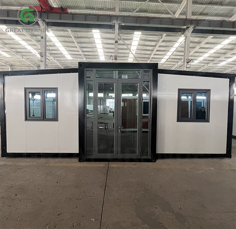 20ft Collapsible Container Homes Manufacturer black Glass Door ...